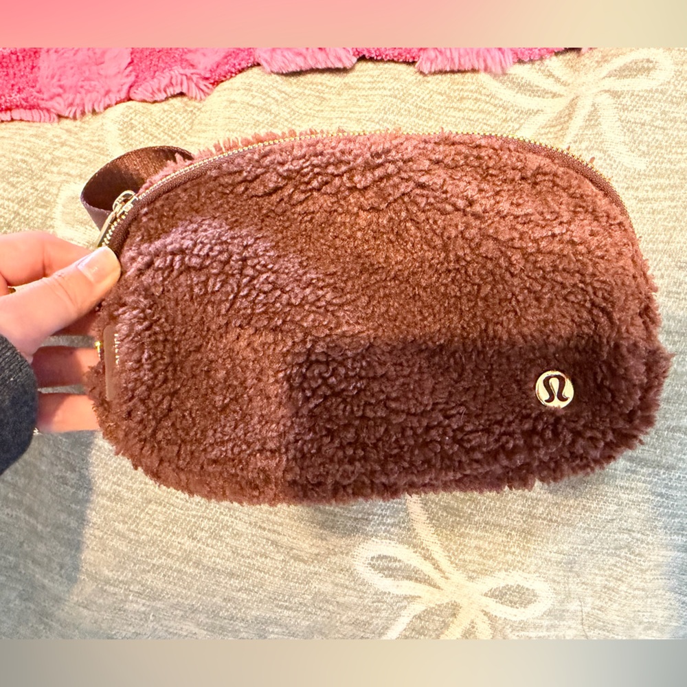 Lululemon Chocolate Sherpa Fleece Pouch